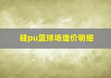 硅pu篮球场造价明细