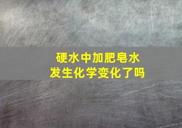 硬水中加肥皂水发生化学变化了吗