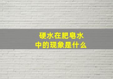 硬水在肥皂水中的现象是什么