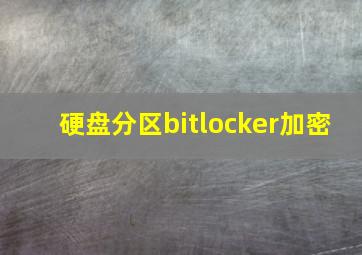 硬盘分区bitlocker加密