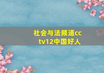 社会与法频道cctv12中国好人