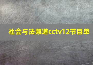 社会与法频道cctv12节目单