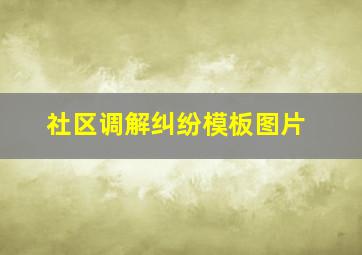 社区调解纠纷模板图片