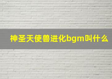 神圣天使兽进化bgm叫什么