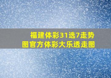 福建体彩31选7走势图官方体彩大乐透走图