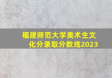 福建师范大学美术生文化分录取分数线2023