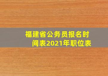 福建省公务员报名时间表2021年职位表