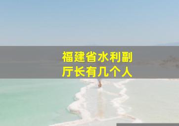 福建省水利副厅长有几个人