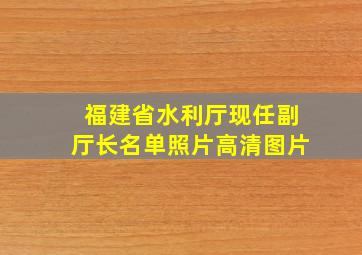 福建省水利厅现任副厅长名单照片高清图片