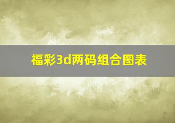 福彩3d两码组合图表