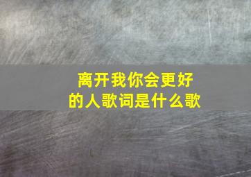 离开我你会更好的人歌词是什么歌