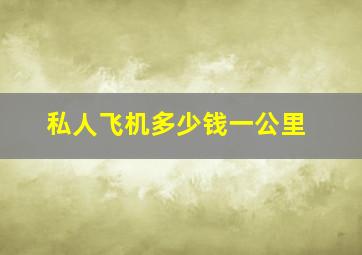 私人飞机多少钱一公里