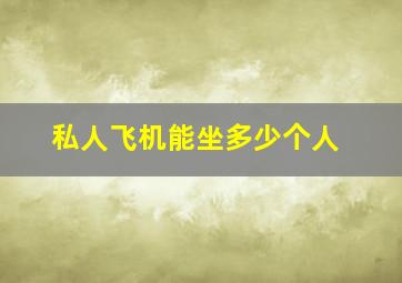 私人飞机能坐多少个人