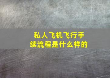 私人飞机飞行手续流程是什么样的