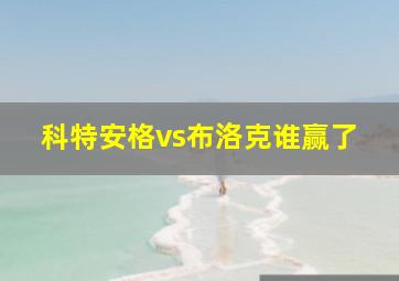 科特安格vs布洛克谁赢了