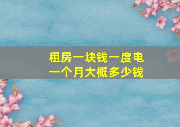 租房一块钱一度电一个月大概多少钱