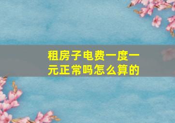 租房子电费一度一元正常吗怎么算的