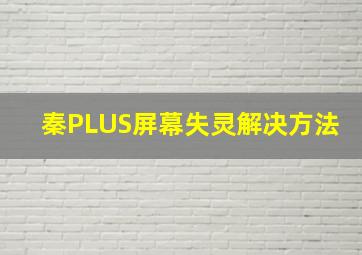 秦PLUS屏幕失灵解决方法