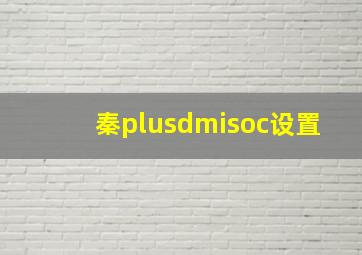 秦plusdmisoc设置