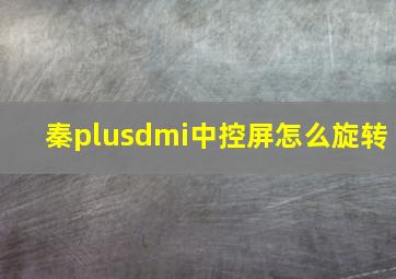 秦plusdmi中控屏怎么旋转