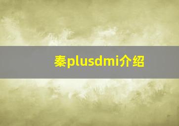 秦plusdmi介绍