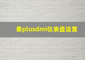 秦plusdmi仪表盘设置