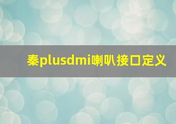 秦plusdmi喇叭接口定义