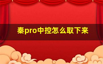 秦pro中控怎么取下来