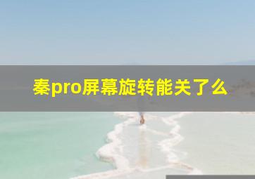 秦pro屏幕旋转能关了么