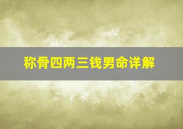 称骨四两三钱男命详解