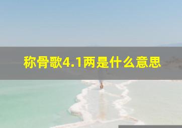 称骨歌4.1两是什么意思