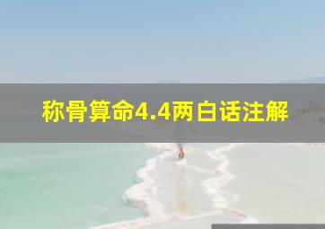 称骨算命4.4两白话注解