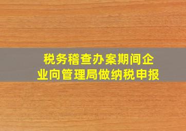 税务稽查办案期间企业向管理局做纳税申报