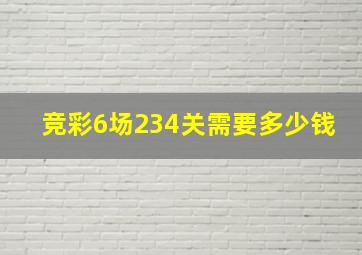 竞彩6场234关需要多少钱