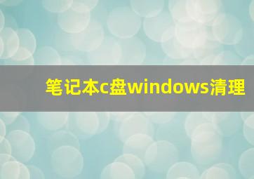 笔记本c盘windows清理