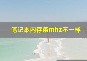 笔记本内存条mhz不一样