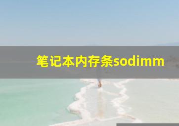 笔记本内存条sodimm