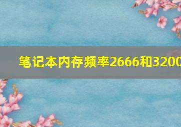 笔记本内存频率2666和3200