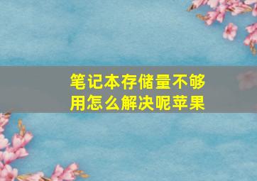 笔记本存储量不够用怎么解决呢苹果