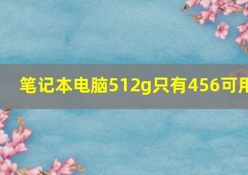 笔记本电脑512g只有456可用