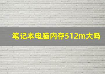 笔记本电脑内存512m大吗