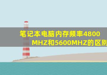 笔记本电脑内存频率4800MHZ和5600MHZ的区别