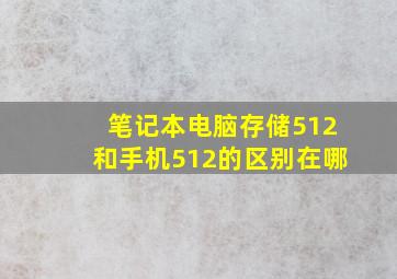 笔记本电脑存储512和手机512的区别在哪