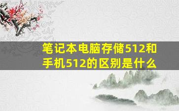 笔记本电脑存储512和手机512的区别是什么