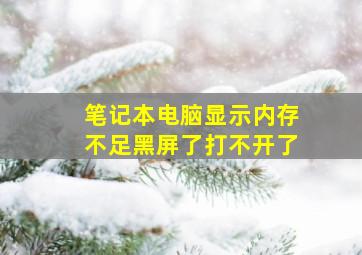 笔记本电脑显示内存不足黑屏了打不开了