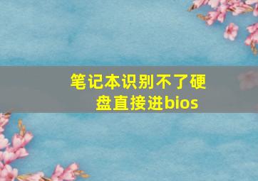 笔记本识别不了硬盘直接进bios