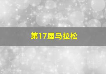 第17届马拉松