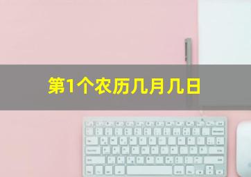 第1个农历几月几日