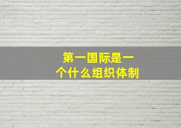 第一国际是一个什么组织体制