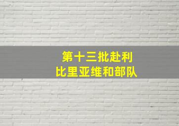 第十三批赴利比里亚维和部队